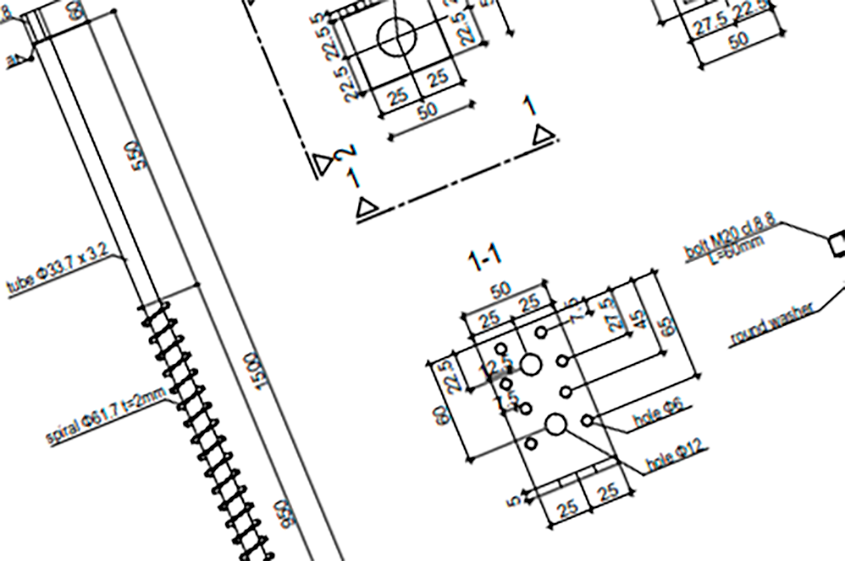 Part of a technical drawing, rotated.